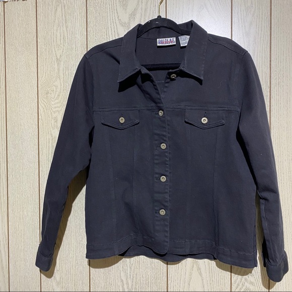 Bill Blass Jeans Womans Black Jean Jacket - Picture 1 of 5
